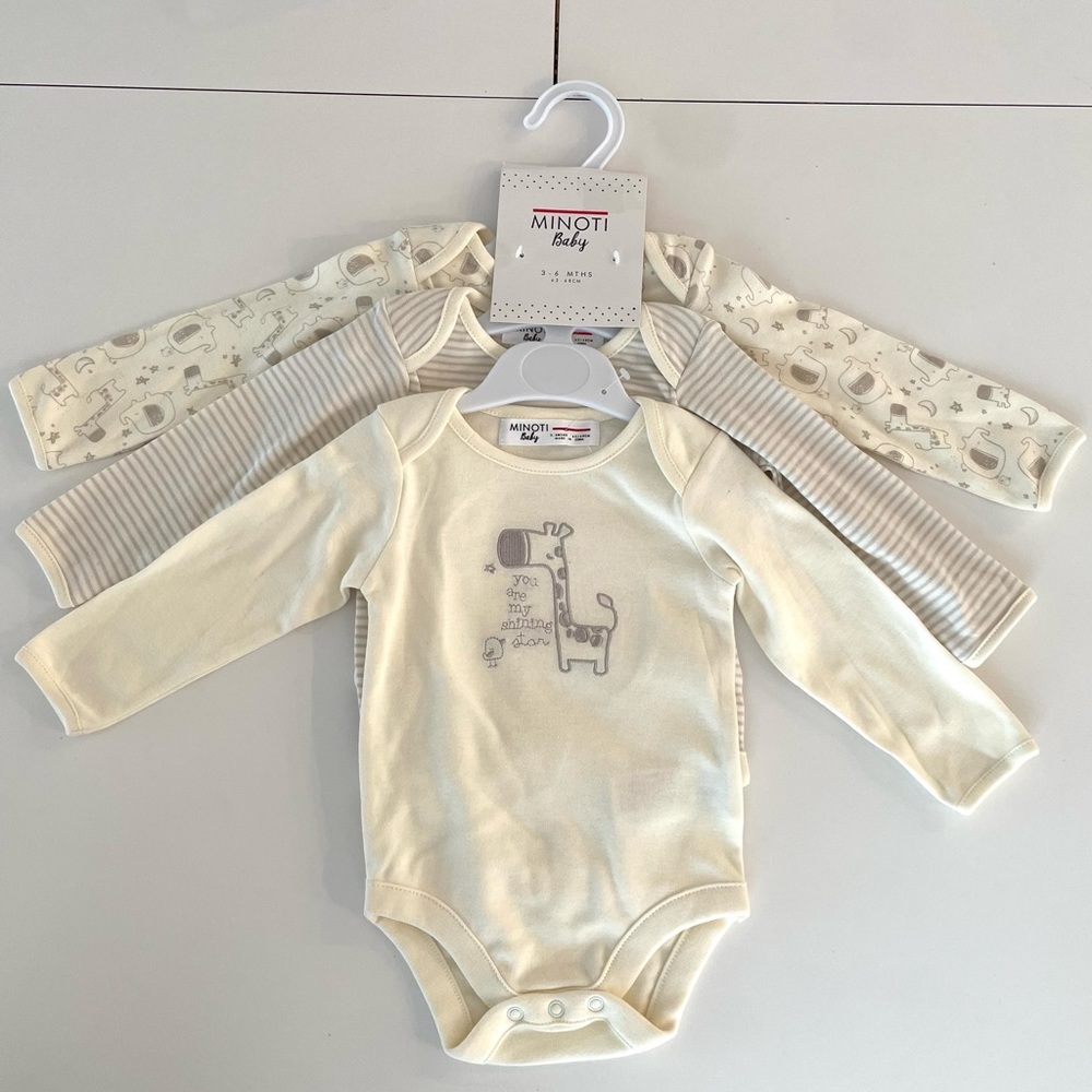 3 Pack Long Sleeves Baby Bodysuits